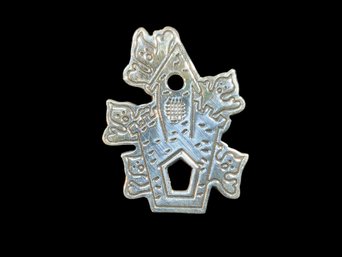 Spooky Haunted House Sterling Pendant/Pin