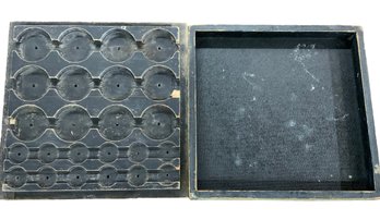 Antique Carrying Case With Round Compartments