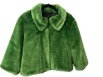 Vintage Fun Women's Grass Green Faux Fur Jacket