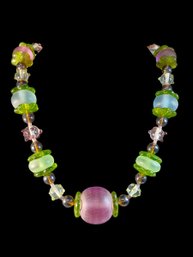 Vintage Teresa Goodall Glass And Resin Beaded Necklace