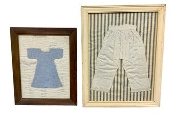 Framed Antique Doll Clothing Decor