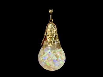 Antique Horace Welch 14K Floating Opal Necklace