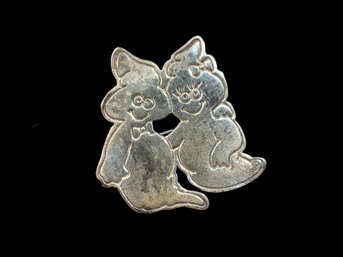 Ghost Couple Sterling Pin Vintage Halloween