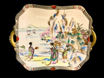 Hand Painted Nippon Geisha Girl Porcelain Platter