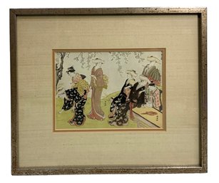 Vintage  Reproduction Japanese Print Of Geishas From  Estampes Japonaises Illustration Magazine 1929