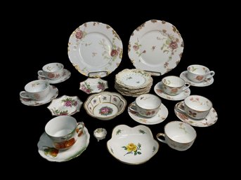 Lot Of Miscellaneous Antique And Vintage Porcelain Wares Crossed Swords Bavaria Hutschenreuther Etc