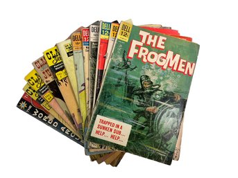 Lot Of 1960s Dell 12 And  15 Cents Comics The Frogmen Merrills Marauders Beany Cecil Get Smart Etc