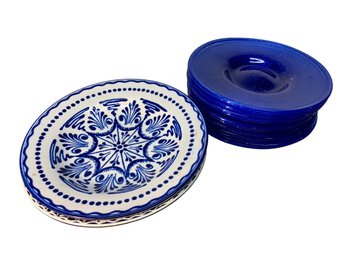 Blue Handmade Small Dishes Lot