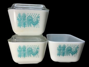 Trio Of Pyrex Casserole Containers Amish Pattern