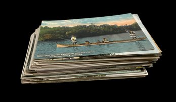 Lot Of 60 Plus Vintage Florida And Georgia Postcards Fishing Ostrich Farm Palm Trees Disasters Etc