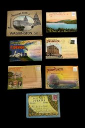 Vintage 1930s Souvenir Postcard Books Plymouth MA Washington DC Ottawa Lake Sunnapee NH Burlington VT