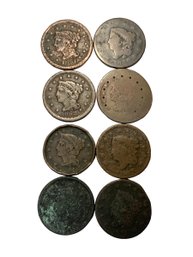 8 Coronet Liberty Head Large Cent Pennies