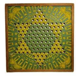 Vintage King Foo Chinese Checkers Board Great Graphic Framed