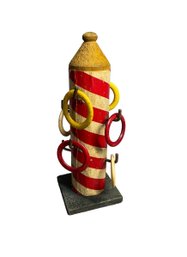 Vintage 1930s Miniature Ring Toss Game Barber Pole