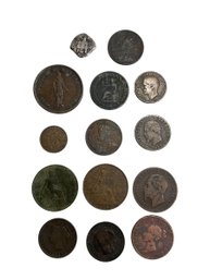Rare Antique 18th C And Later Foreign Coins Nova Scotia Canada 1837 Deux Sous Bolivian Silver