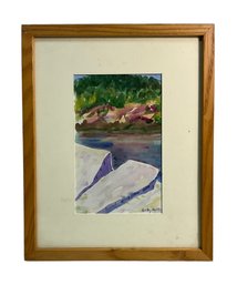 Watercolor By Hartley Ferguson Of Bay View Granite Exhibited In Sawyer Free Library Auction 2005