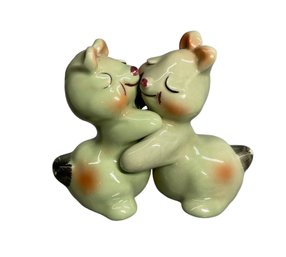 Pair Of Vintage Kitsch Porcelain Salt And Pepper Shakers Set Bunny Hug By Van Tellingen