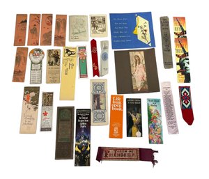 Lot Of Antique And Vintage Bookmarks Mary Pickford Hand Painted Chinese Scenes Advertising Etc