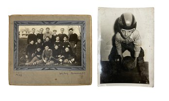 Antique 1913 Photograph Of NY Mechanicville High School Football Team And Child With Football Gear