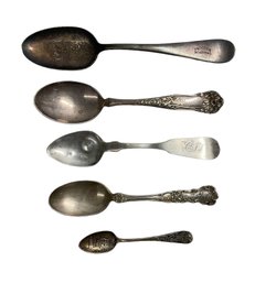 Antique Coin Silver Spoon Stowell Sterling Souvenir Spoon And A Proctor Hospital Silverplate Spoon