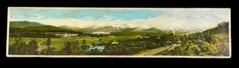 Antique 24 Inch Long Lithograph Of White  Mountain  National Forest NH American Art Post Card Co Brookline