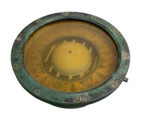 Antique Bronze Ships Gimbal Compass Made By Kelvin White Boston Nautical Equipment