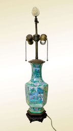 Decorative Antique Japanese Porcelain Lamp Working