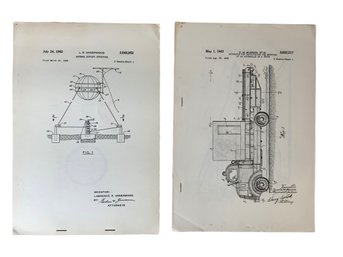 Two Vintage 1962 Patents Apparatus For Mounting An Automobile On A Truck And Antenna Support Structure