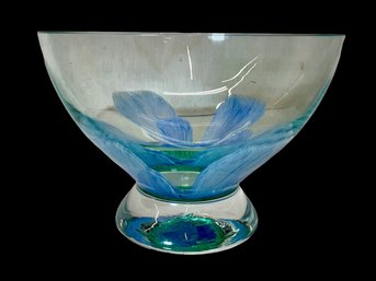 Blown Glass Petal Decoration Caithness Art Glass Bowl