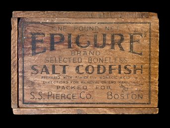 Epicure Salt Codfish Wooden Box SS Pierce Co