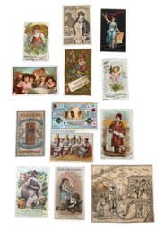 Lot Of Thirteen Antique Advertising Cards Barrys Tricopherous Mrs Soules Eradicator Sapanule Etc