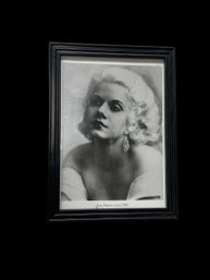 Framed Jean Harlow Photo Embellished With Rhinestone