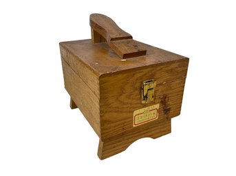 Vintage Oak Shoeshine Box Griffin Shinemaster With Contents