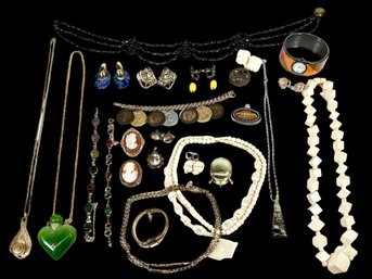 Tray Lot Of Interesting Vintage Jewelry