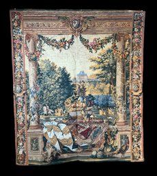 Vintage French Tapestry Style Wall Hanging By De Rambouillet Of Chateau De Versailles