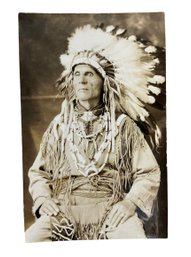 Antique Photo Postcard Of Chief Little Deer Native American Pueblo Indian Leader