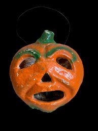 Vintage 1940s Papier Mache Jack O Lantern Halloween Pumpkin