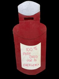 Vintage Homemade Kids Halloween Costume Bottle Of Blood 100 Percent Pure