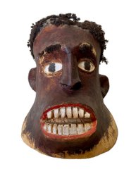 Carved Okwa Wood Folk Art Head Made By Emmanuel Ali 1966