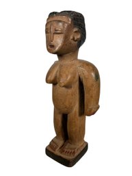 African Ghanian Ewe Figure Of A Woman Carved And Painted Wood Ghana Ethnographic Art