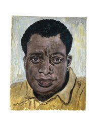 Vintage Oil On Board Portrait Of An African American Gentlemen By M Bouchard 1967