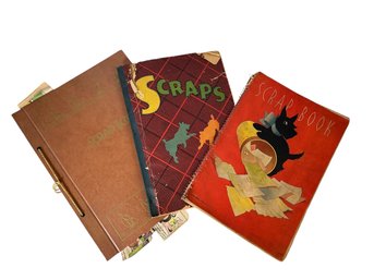 Three Vintage Scrapbooks With Comics And Other Odds And Ends Waddles The Duck Snubs Our Dog Big Top Etc