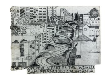 Hugh ODonnell Outsider Art Sketch Of San Francisco