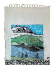 Hugh O Donnell (d. 2018) Outsider Art Sketch Mount McKinley