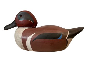 Vintage Carved And Painted Wooden Teal Duck Decoy Unsigned