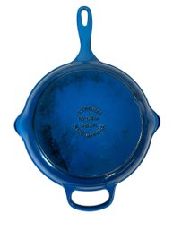 Le Creuset 10.25 Cast Iron Blue Enameled Skillet