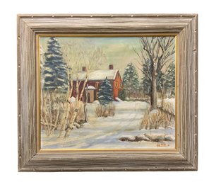 Byron Brooks (1906-1978) Oil On Canvas Of Wise House Essex MA