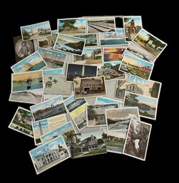 Antique And Vintage Postcard Lot MA Gloucester Essex Provincetown Lynn Seaside Beach Harbor Etc
