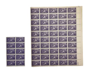 Full Sheet Of 1939 Centennial Of Baseball 3 Cents Postage Stamps Plus 10 Extras
