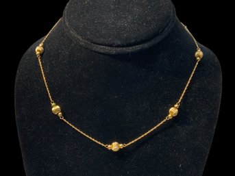 14K Gold Vintage Necklace 15 Inch Chain